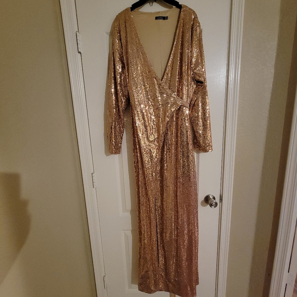 Sequin maxi dress.